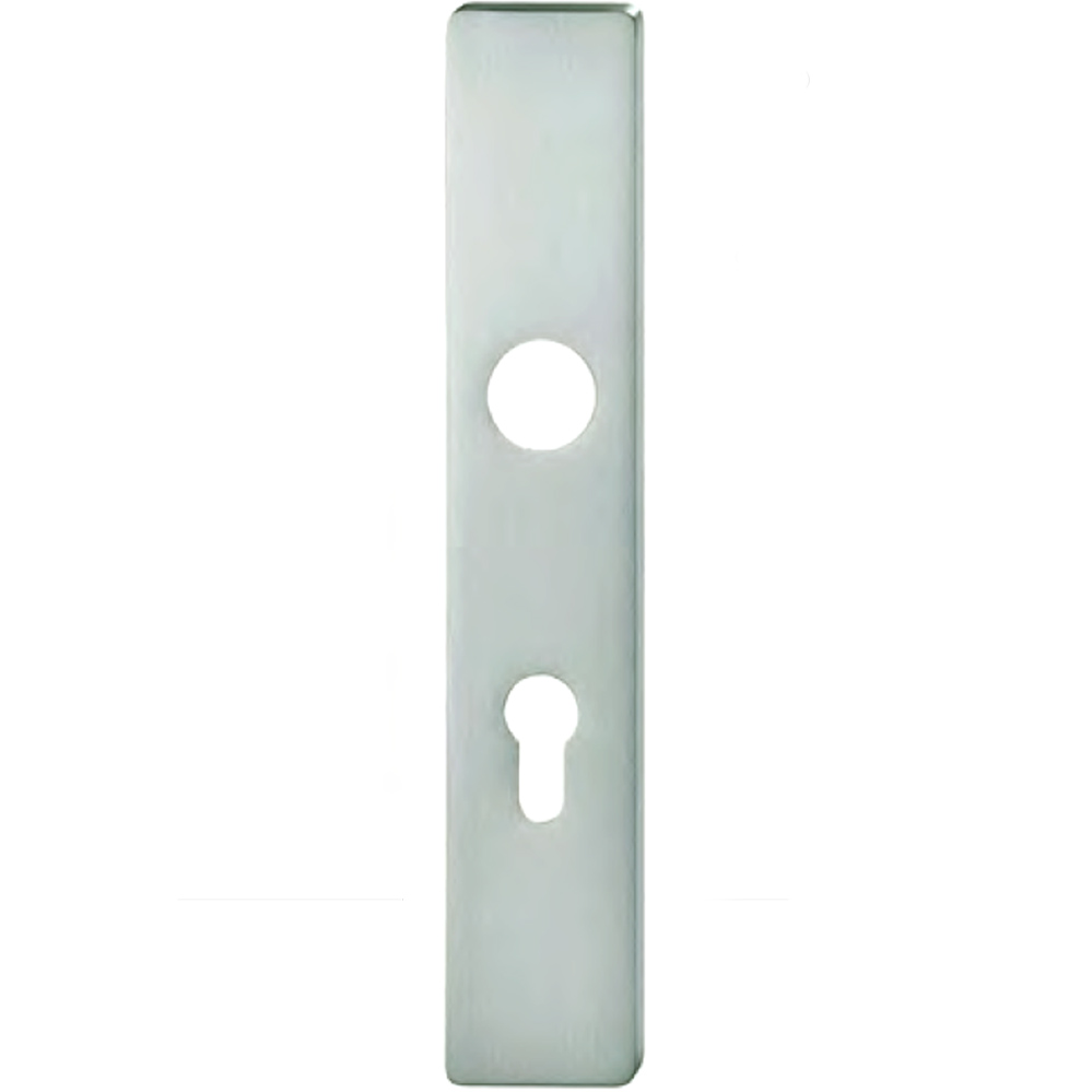 Escutcheon 245 x 45 x 7 mm. With Hole for Keyway. Polished Stainless Steel. Sold as Pair. 