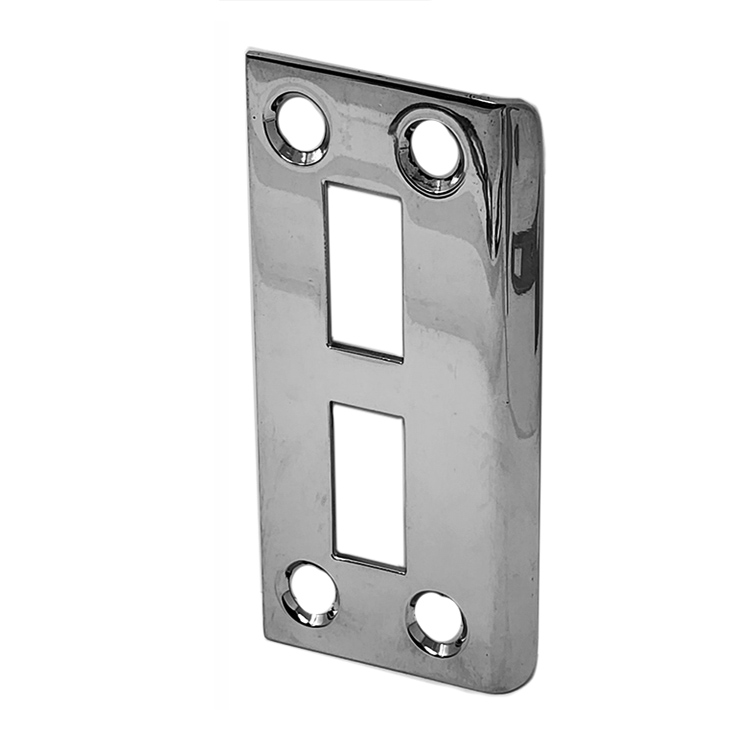 Strike Plate for Swinging Doors. Extra Wide 2 3/16 Inch x 4 5/16 inch. Polished Stainless Steel