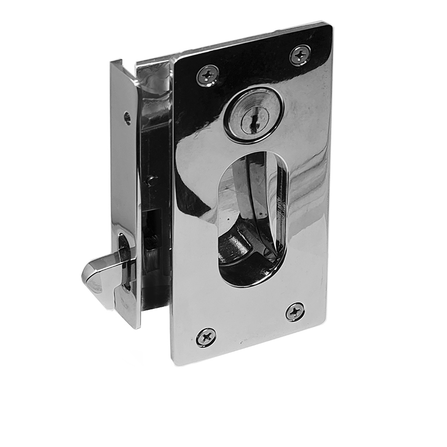 Pocket Sliding Door Lock for  25 mm or 1 inch thick doors. Entry Function