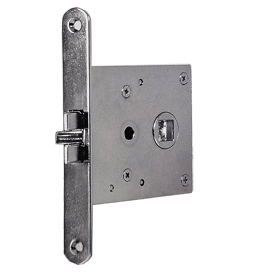 Door Lock 50 mm backset. Passage function. Set for thin doors of less then 1 inch or 25 mm.