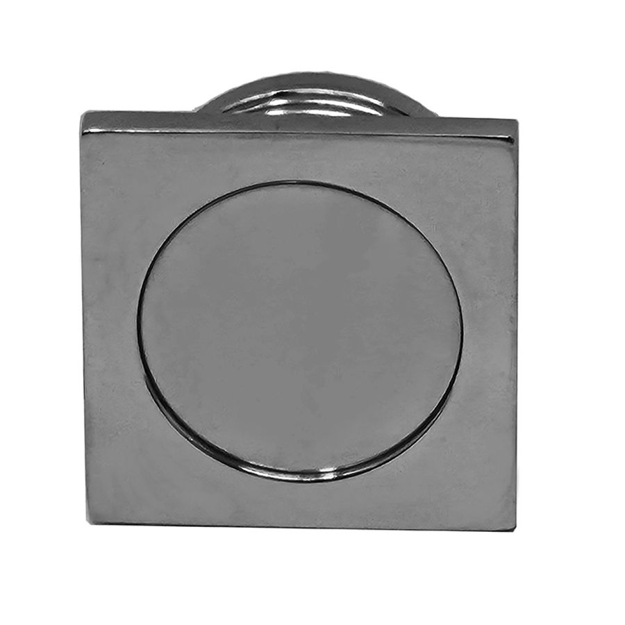 Flat Button and Flat Ring for Pushbutton Locks. Polished Chrome