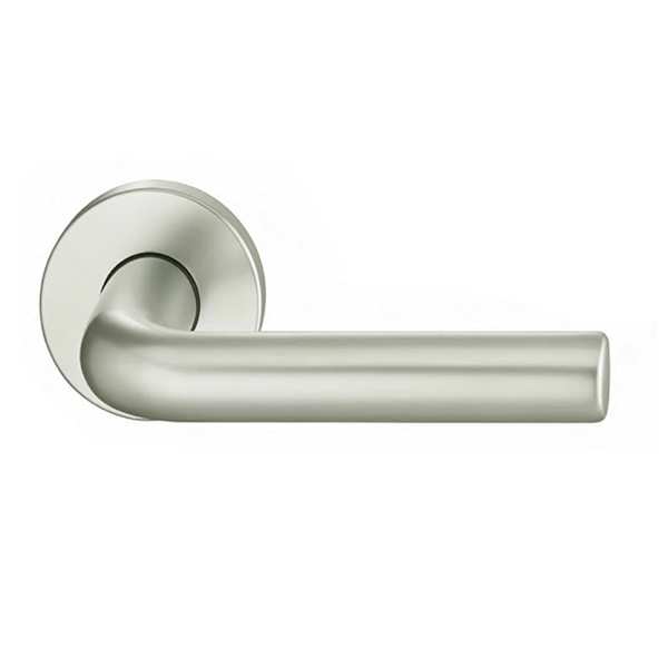 Door Lever 132 x 62 x 18 mm L shaped with roses pair for use with Tubular Locks