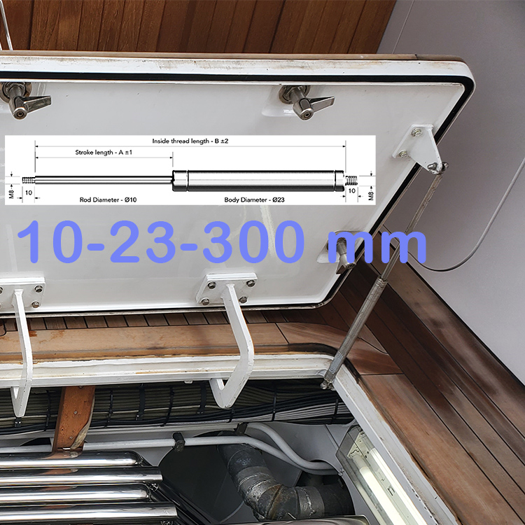 Gas Spring Series 10-23-300 mm Specify Newton Force Below