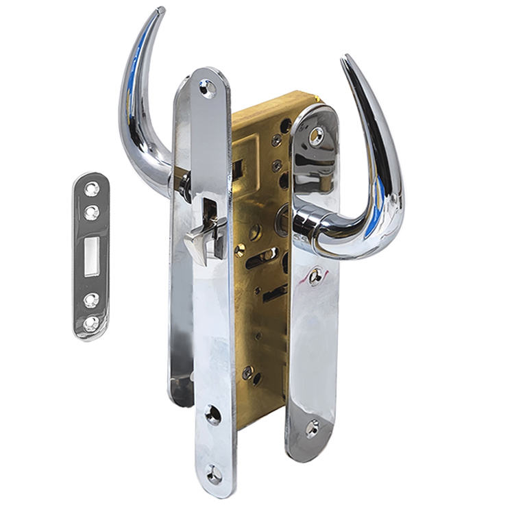 Sliding Passage Mortise Lock SET with 40 mm backset. Minimum Door Thickness 7/8 inch