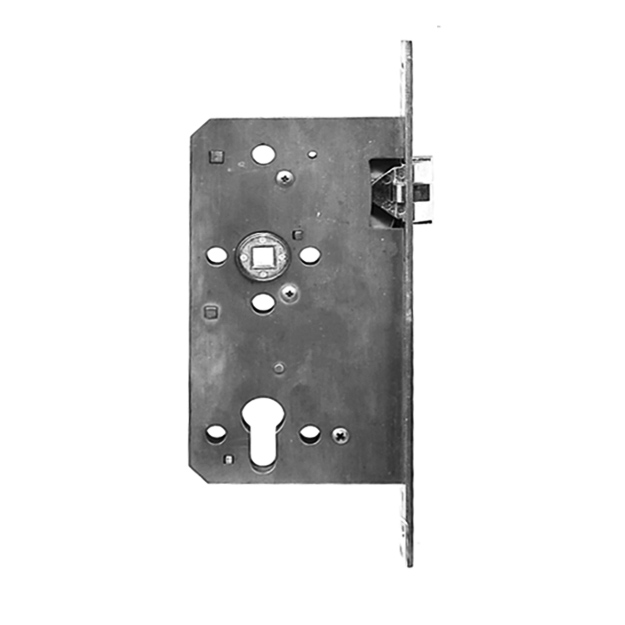 Wilka Entry Mortise Lock 60 mm backset. Polished Chrome Plated Brass