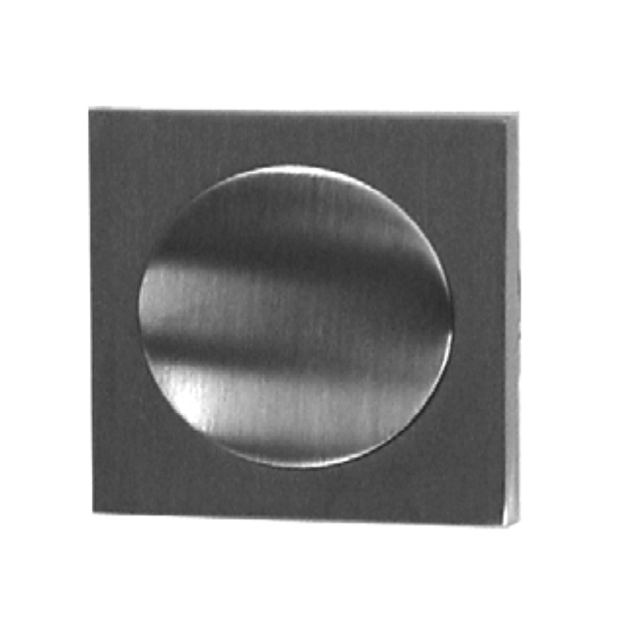 Convex Button and Flat Ring for Pushbutton Locks. Satin Nickel.