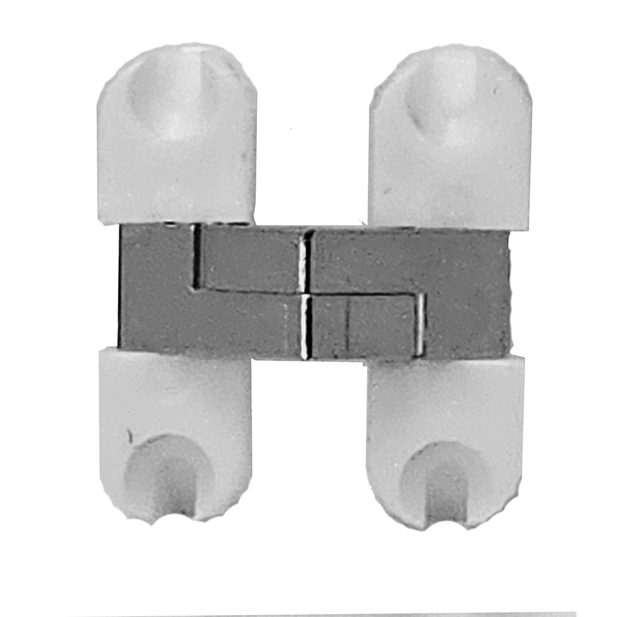 Invisible Hinge, nylon, size 33 x 30 mm. 1 5/16 x 1 1/4 inch Minimum Door thickness: 5/8 inch