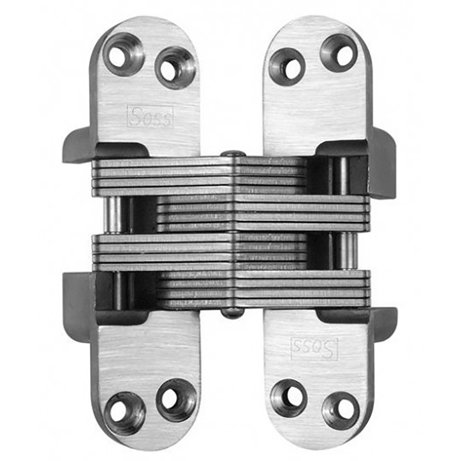   316 Stainless invisible Hinge. Size: 5 1/2 x 3 53/64 inch Minimum door thickness 2 inch