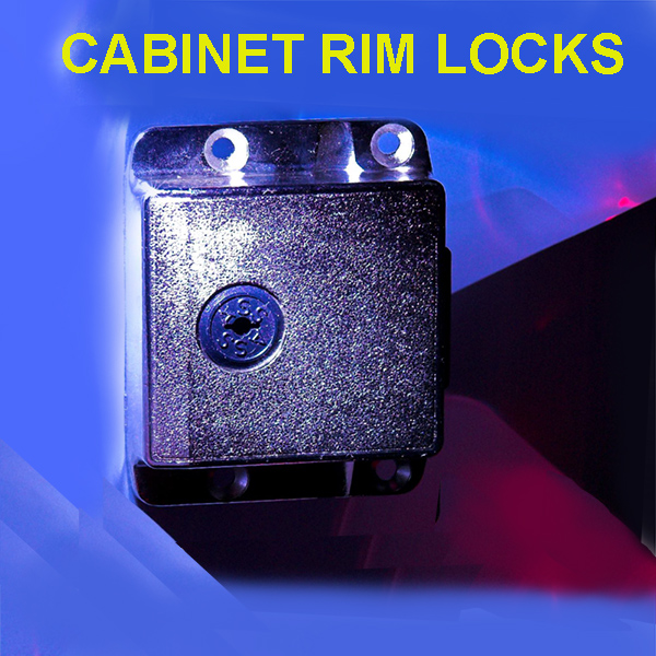 - Cabinet Rim Locks with a backset from 5/8 to ~ 1 1/2 inch. Steel nickel plated. For Knobs and Keyways.