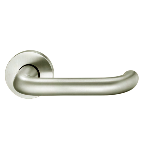 Door Lever 142 x 62 x 18 mm U shaped with roses pair for use with Tubular Locks