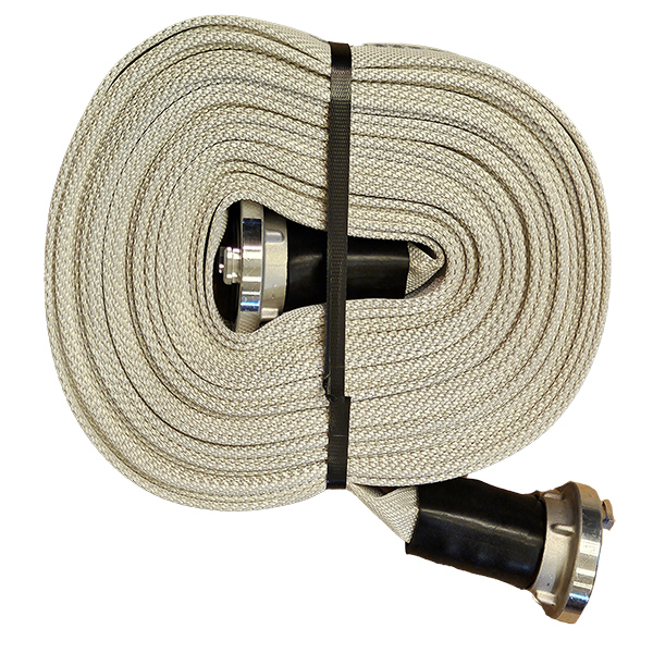 Hose piroflex white 18 meter / 59 feet w. alu. storz coupling for 1 1/4 ID fire system