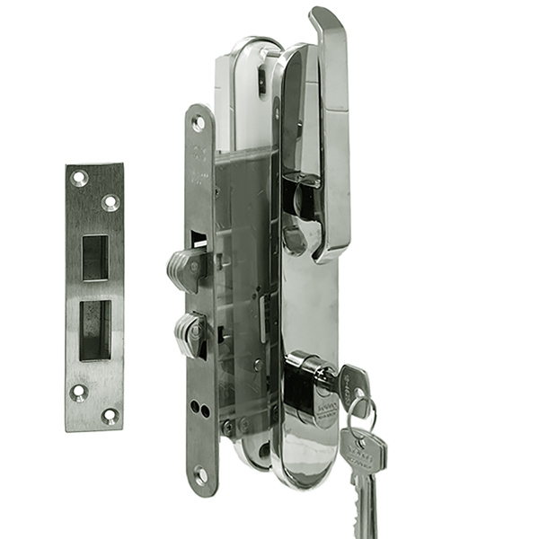 Sliding Door Lock with 55 mm Backset With Two Hook Bolts. IZERWAREN MEGA YACHT TRIM UPGRADE. Complete Set