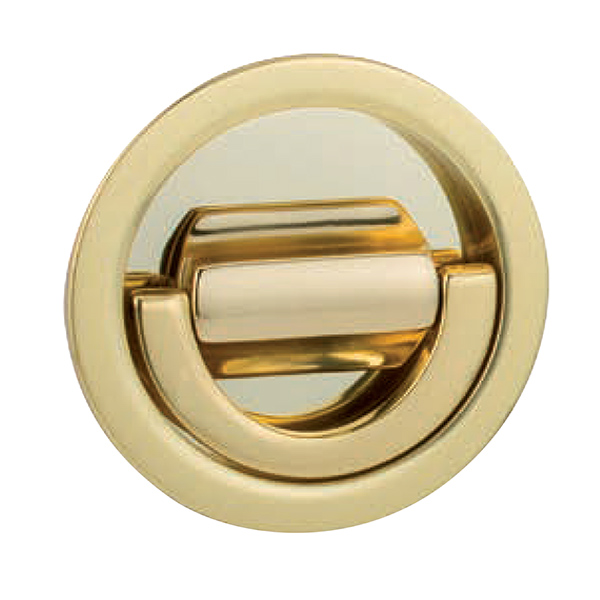 Z  Flush Lift Ring Lever with Round Rose for Cabinet Rim Locks. 