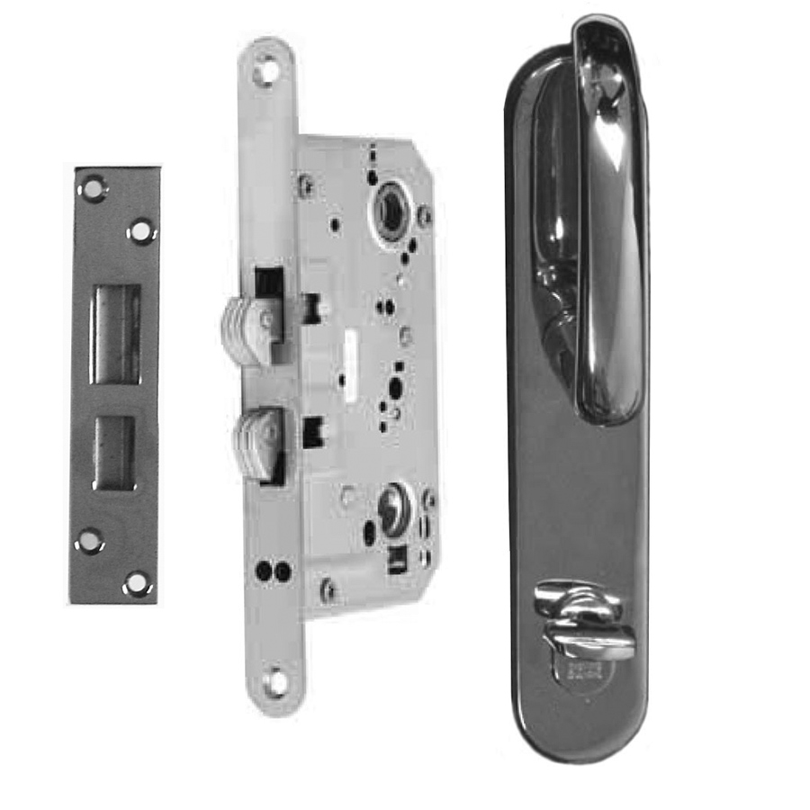 Sliding Door Lock with 55 mm Backset With Two Hook Bolts. IZERWAREN MEGA YACHT TRIM UPGRADE Plus. Complete Set